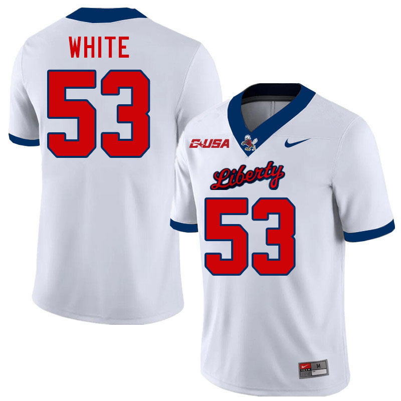 Liberty Flames #53 Jordan White College Football Jerseys Stitched-White